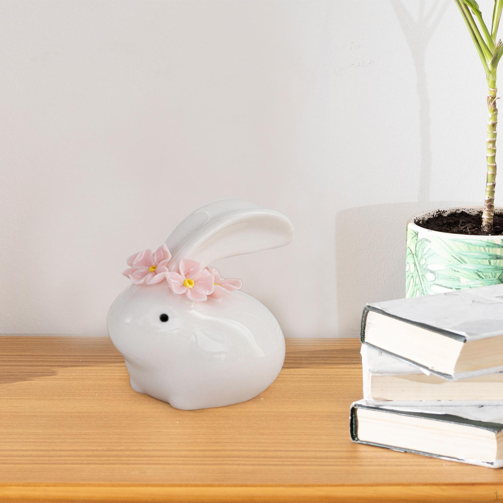 

Статуя животного, скульптура кролика, керамическая Коллекционная фигурка кролика, украшение для рабочего стола для жизни Style B