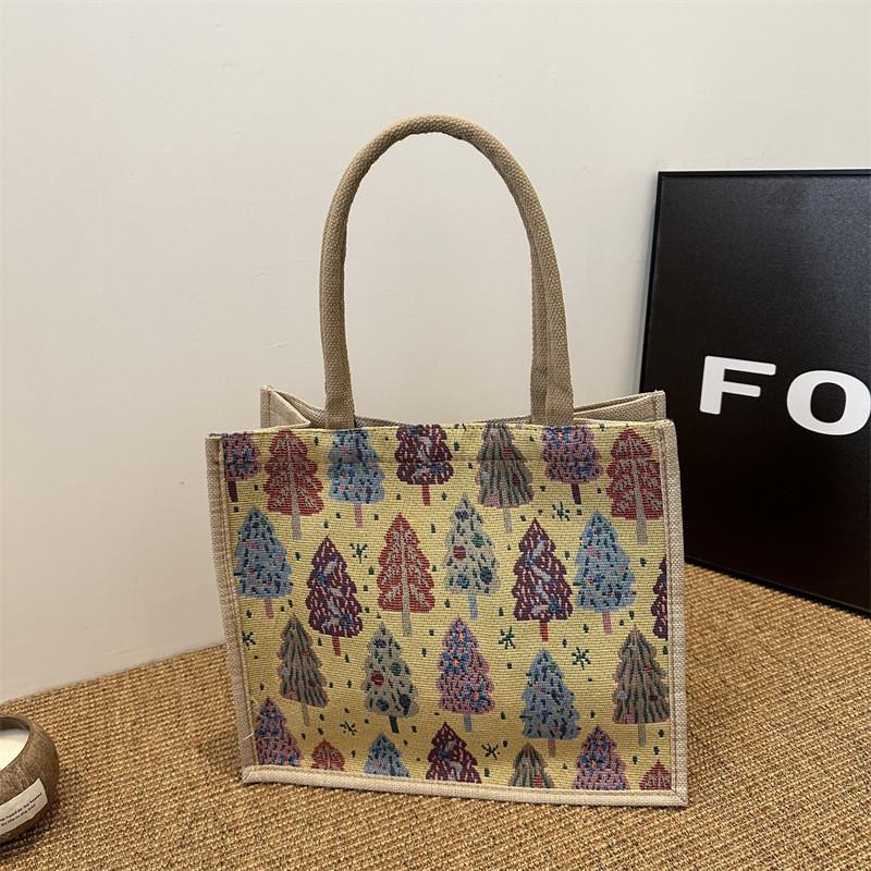 Chic Vintage Tote Bag For Women With Spacious Interior In Trendy Spring Colors