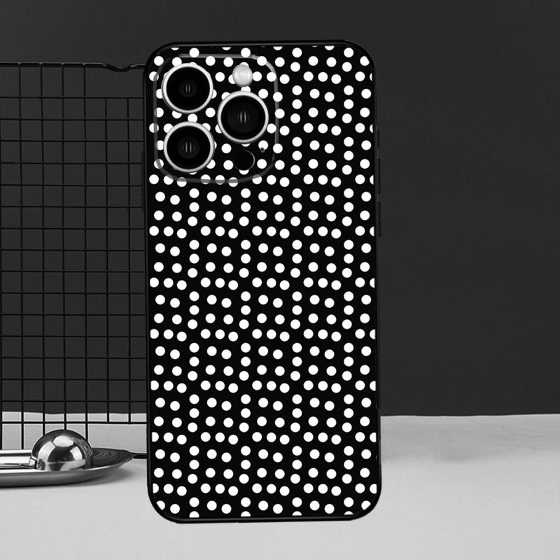 Black And White Polka Dot Protective Cover For iPhone 11 14 12 13 Pro Max Mini X XR XS Max 7 8 Plus SE 2020 Phone Case
