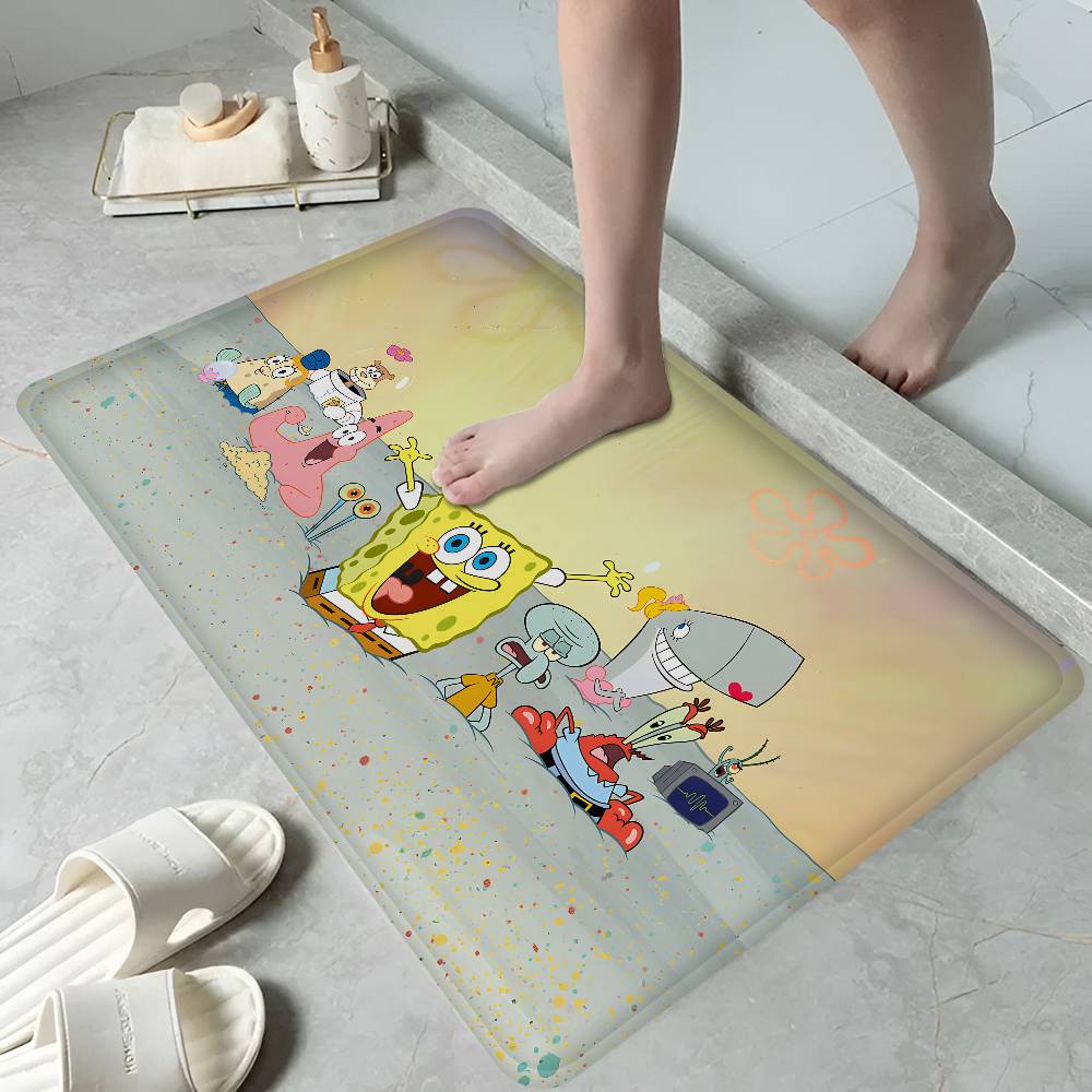Cartoon S-Sponge-B-Bob Door Mat Nordic Style Bedroom Living Room Doormat Home Balcony Anti-Slip Alfombra