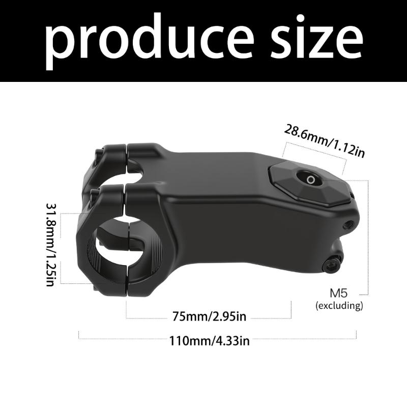 Aluminum Alloy Risers Bicycles Stem -15 Degree Adjustable Bike Stem High Strength Light Weight Bicycles Stem Enduring