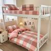 Class A 100% Cotton Yarn-Dyed Washed 3-Piece Bedding Set for Student Dormitory Bunk Beds