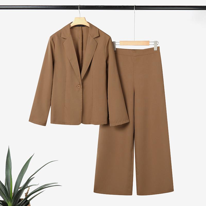 ZANZEA Women Long Sleeve Blazer and Pants Casual Two Piece Suit Sets