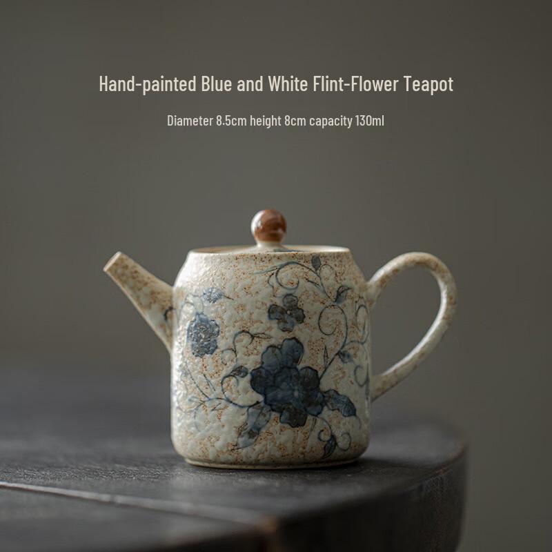 Hand-painted Blue and White Ceramic Teapot