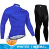 2025  Winter Thermal Fleece Cycling Jersey Set Man's Long Sleeves Cycling Kits Mountain Bike Jersey Road Bike Cycling Suit