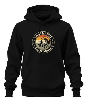 Unisex Surfer Wave GraphicHoodie Retro Beach Coast Reprint
