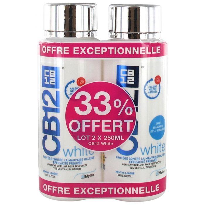 CB12 Bianco Bain de Bouche Menthe Légère Lotto di 2 x 250 ml