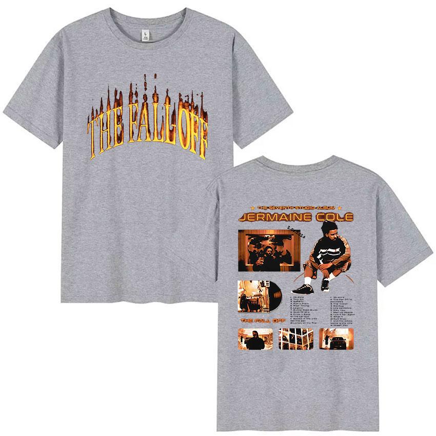 J.Cole The Fall Off Nuovo Album 2026 Maglietta Unisex di Alta Qualità in Cotone Oversize Rap Hip Hop Pop Abbigliamento alla Moda Maglietta