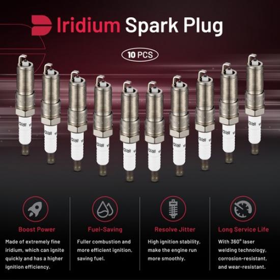 2314 Set Of 10 Iridium Spark Plugs For 2007-2011 Jeep Wrangler