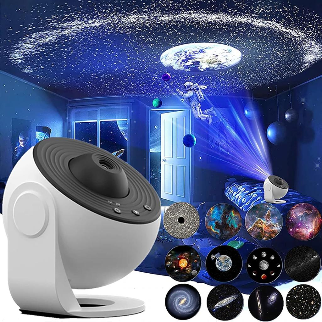 12v1 planetárium Galaxy Star Projector, 360° otočná mlhovina, HD obraz s velkou projekční plochou LED světla pro děti, pokoj