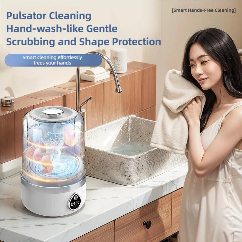 Cordless 1.5L Mini Washer 3600mAh Dual Speed Adjustable for Traveling Socks Underwear Portable Clothes Washing Cups