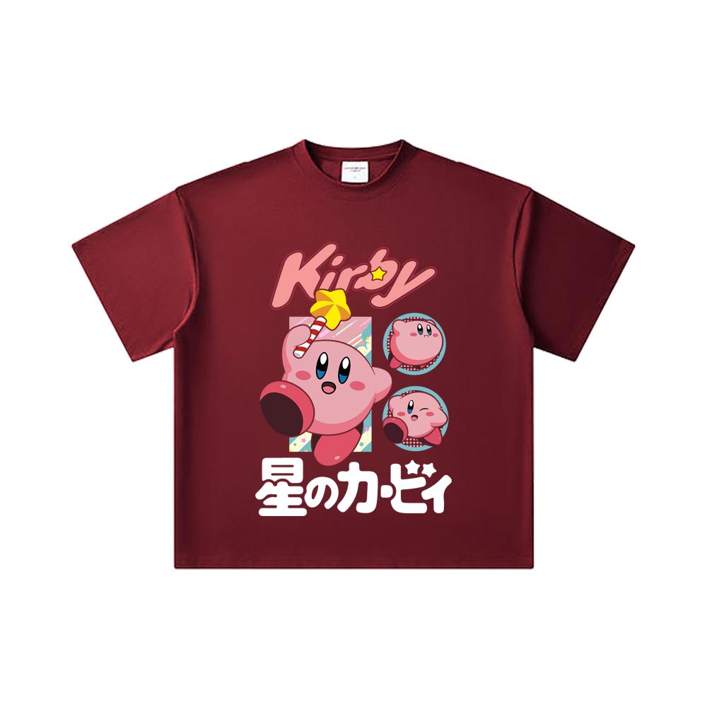 260 GSM Double Yarn 32 Count 100% Cotton Pokemon V7 Kirby Print Unisex Heavy Cotton T Shirt