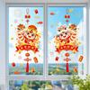 New Year 2026 Static Cling Decoration Galloping Horse Design for Shop Window Glass Door Bathroom Entrance Restaurant Background