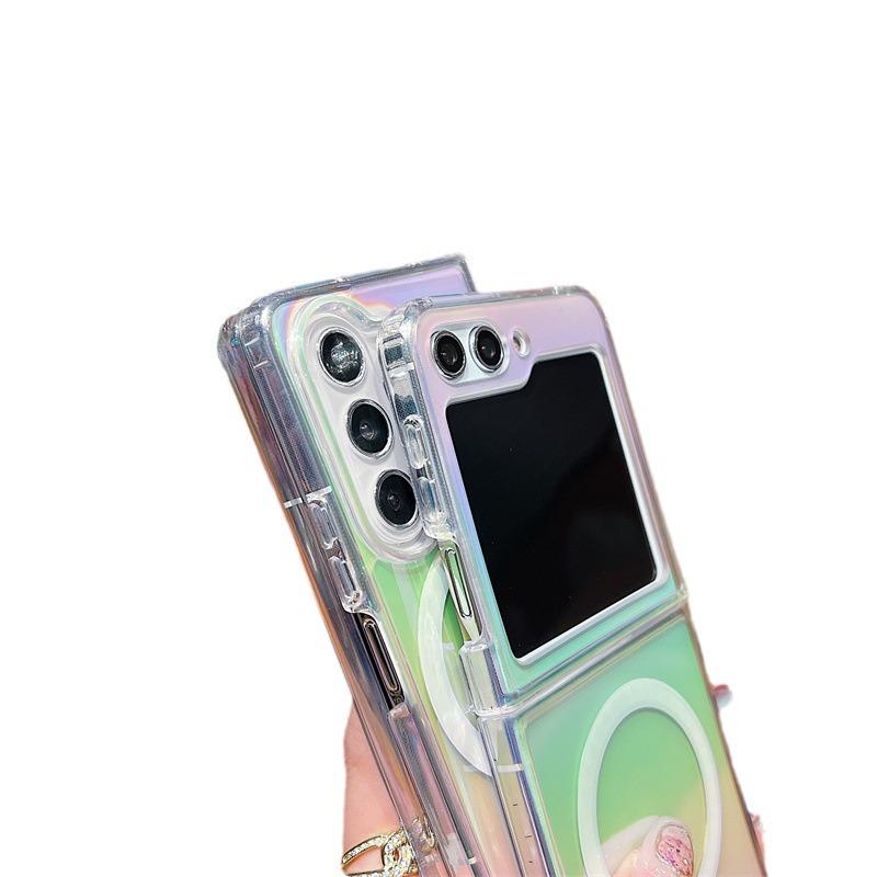Samsung Galaxy Z Flip7 Gradient Magnetic Transparent Anti-Fall Folding Case