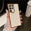 For Samsung Galaxy S25 Ultra Luxury Plating Flash Diamond Frame Transparent Phone Case For Samsung S22 S23 S24 S25 Plus Cover
