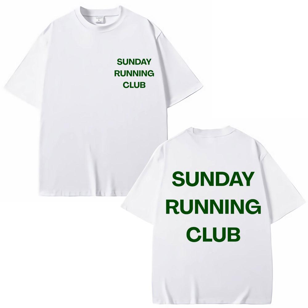 Sunday Running Club Graphic T-Shirt Men Women Sporty Jogging T Shirts Oversized Breathable Cotton Casual T Shirt Streetwear