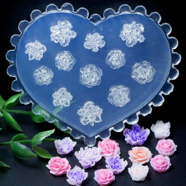 Silicone Flower Nail Art Mold Embossed Jewelry Mould Handmade Crafts Making Mold