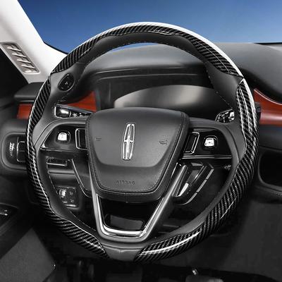 Suitable for Lincoln Carbon Fiber Texture Steering Wheel Cover with Segmented Quick-Release Design, Durable, for Models Such As Nautilus, Corsair,