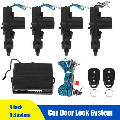 12V Locking Kit Universal with 4 Door Lock Actuator Car Lock Door Remote Control Keyless Entry System Anti-Theft
