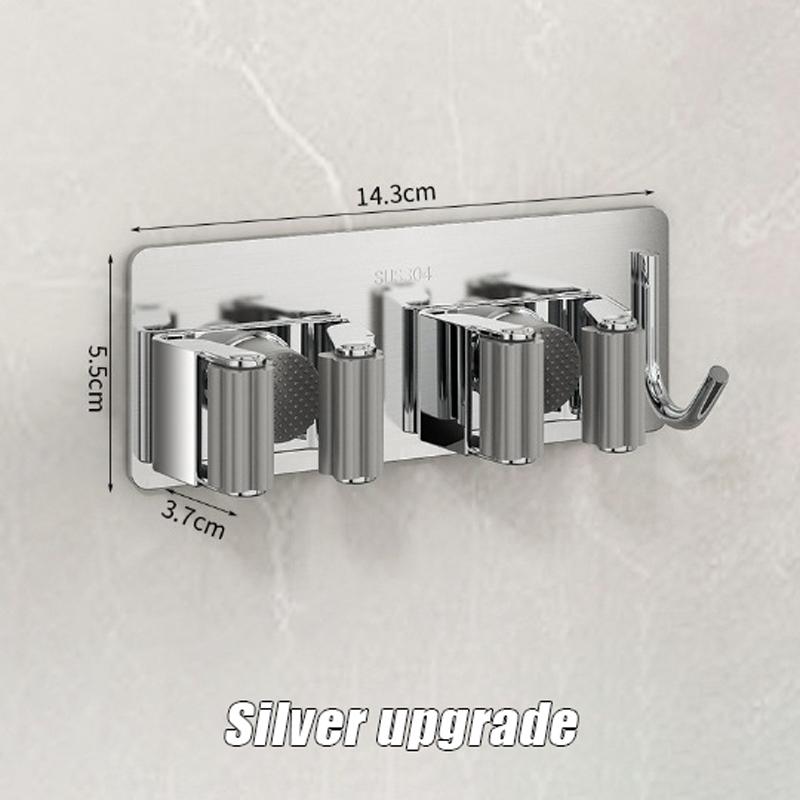 Xiaomi 1-3PCS Stainless Steel Household Storage Rack Bathroom Nail-free Hook Wall-mounted Mop Storage Rack Waterproof Broom Rack