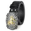 Vintage Trendy Horse Head Alloy Buckle Belt for Men, Personalized and Creative Ethnic Style Belt, EU Cross-border Bestseller