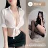 Pure Desire Uniform Sexy Hottie Suit Exposed Navel Short White Shirt Secretary Sex Uniform Cosplay Woman