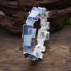 Luxury Enamel Color Geometric Square Splicing Elastic Bracelet Women Exaggerated Personality Irregular Square Bracelet