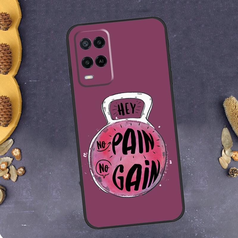 Bez bólu nie ma zysków Etui na telefon Siłownia Fitness Dla Oppo A40 A60 A80 A78 A98 A18 A38 A58 A74 A94 A54 A16 A76 A96 A15 A17 A77 A57S