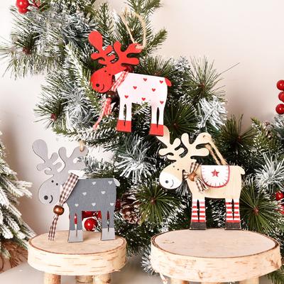 For Holiday Decor Hang Design Creative Colorful Christmas Decoration Wooden For Parties  Gifts Hanging Ornaments Elk Pendant Christmas Tree  Unique
