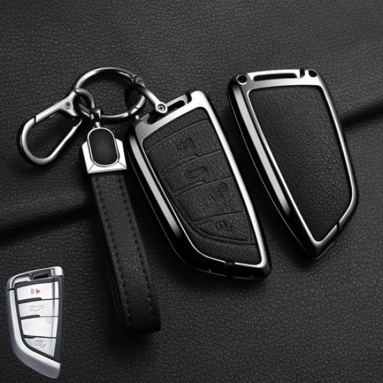 Zinc Alloy Leather Car Key Case Cover For BMW 2 3 6 7 X2 X3 X4 X5 X5M X6 M5 F15