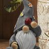 Decorative Yard Sculptures Halloween Garden Gnome Figurine Vintage Flower Mushroom Elf Dwarf Statue Patio Tabletop Ornaments for Yard Waterproof
