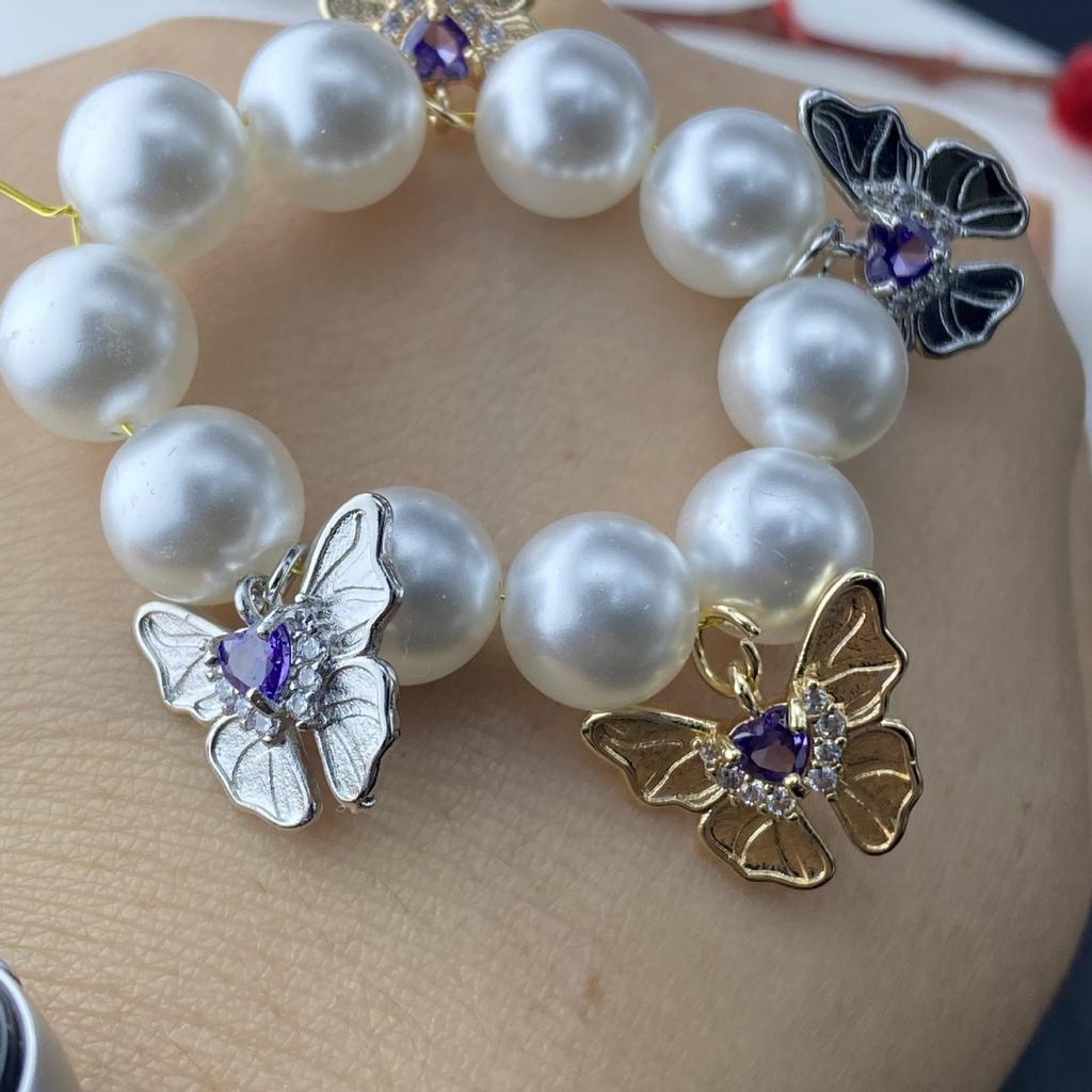 Rhinestone Butterfly Pendant Beads - DIY Jewelry Making Accessories