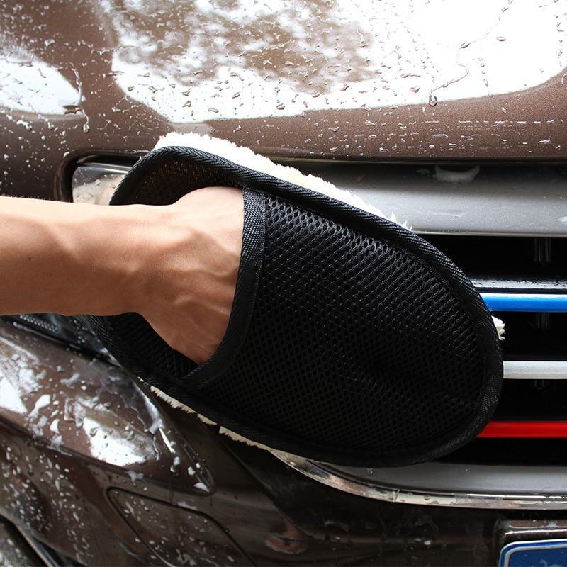 Car Washing Imitation Wool Gloves Thickened Plush Car Wiping Gloves Waxing Polishing Car Cleaning Products