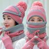 Wool Cover Hat Women's Fleece Thickened Knitted Warm Windproof Ear Protection Cycling Winter Hat Scarf Gloves