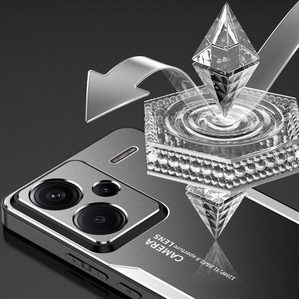 Für Xiaomi Redmi Note 13 Pro+ 5G Hülle Aluminiumlegierung+TPU+PC Airbag-Schutz Schutzhülle mit Objektivabdeckung