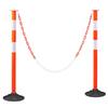 2 Pack Traffic Delineator Posts, 871 Mm Traffic Safety Cones with Weighted Base, Reflective Strips and Chain, Heavy Duty Delineator Posts for
