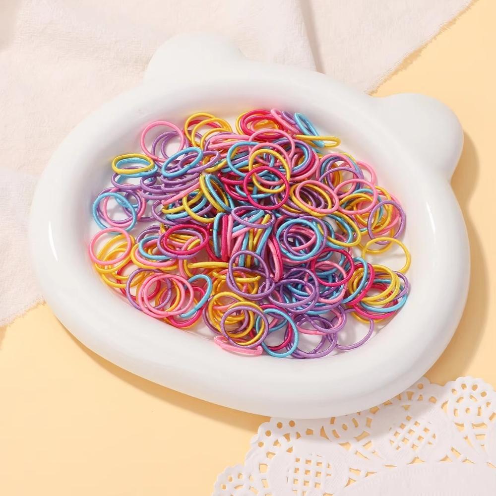 100 ks/lot 2cm gumičky do vlasů barevné nylonové gumové lanko doplňky do vlasů pro panenky černé elastické gumičky do vlasů pro malé holčičky dárek