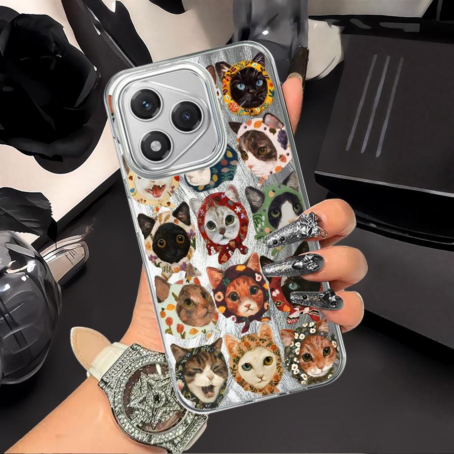 Case for Honor X8a X7b X9c 200 Pro X8b X9b X9a 200 400 Lite X8c Soft Shell Retro Cat Art