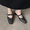 Women's Fashion Slippers Mesh Upper Square Toe Cover Toe Shoes Women Dress Daily Commute Breathable French Zapatillas De Mujer