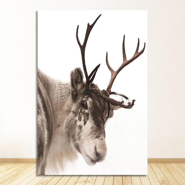 Moose Paintings Pinecone Picture Scandinavian Wall Art Canvas Painting Living Room Decoration Christmas Home Decor Poster Winter