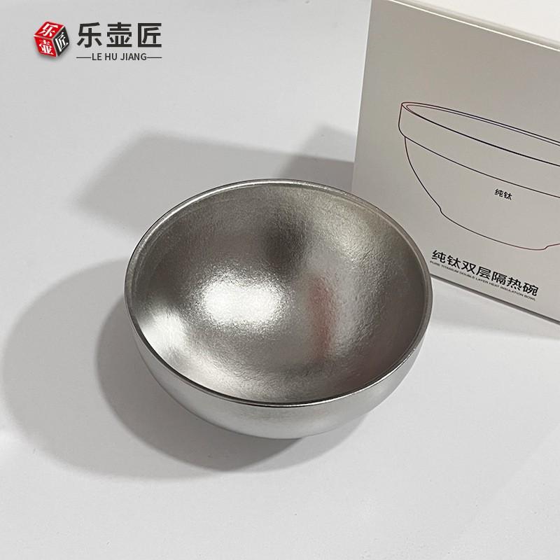 Double Wall Titanium Bowl 450ml Heat Resistant Lightweight Camping Dining Home Outdoor Use