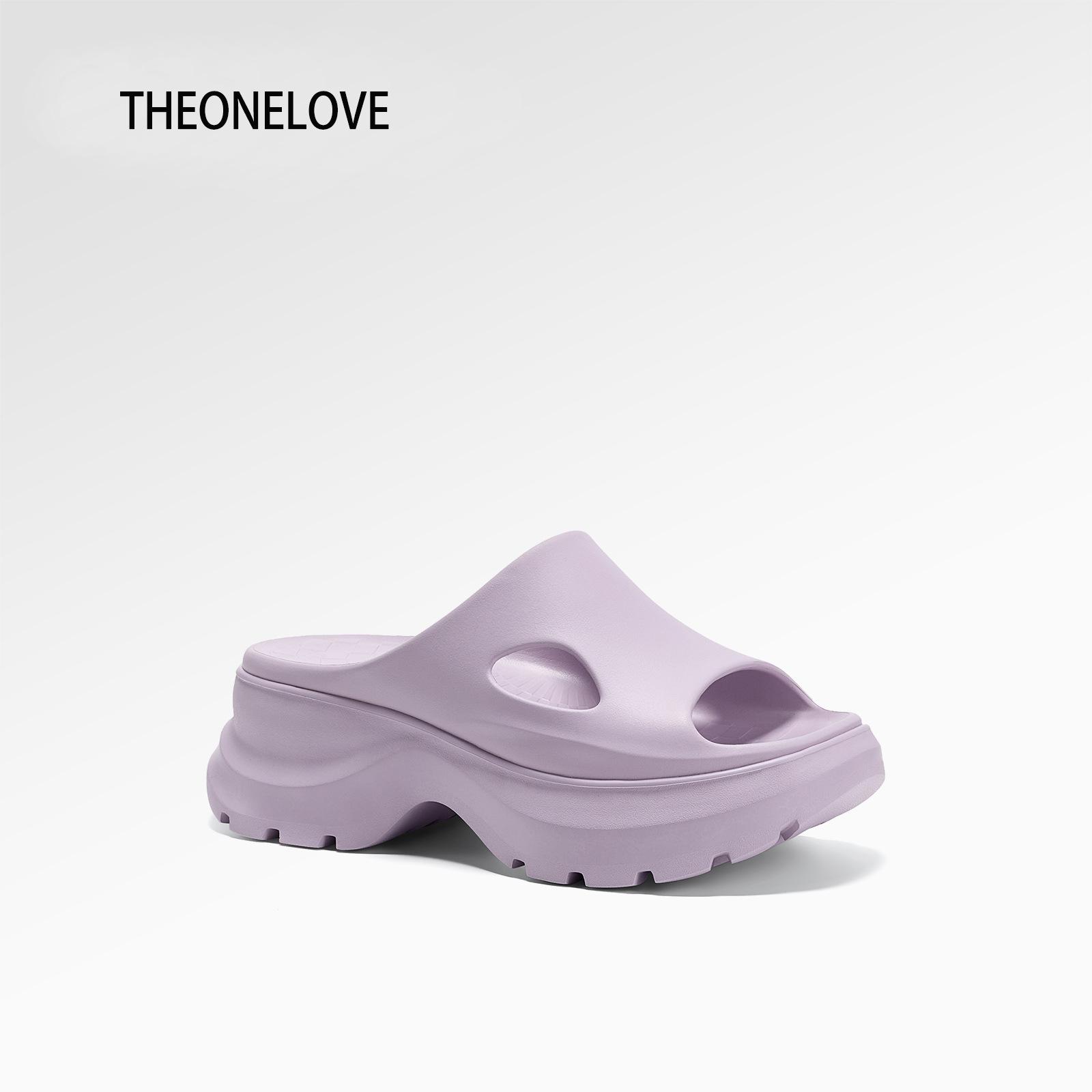 

Open-toed casual one-and-a-half slippers women wear cool slippers spring and summer 2025 platform hole shoes beach shoes women 40 фиолетовый