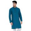 Divisive Men' Thread Embroidered Cotton Blend Only Slim Fit Kurta (Dkrt7 Turquoise)