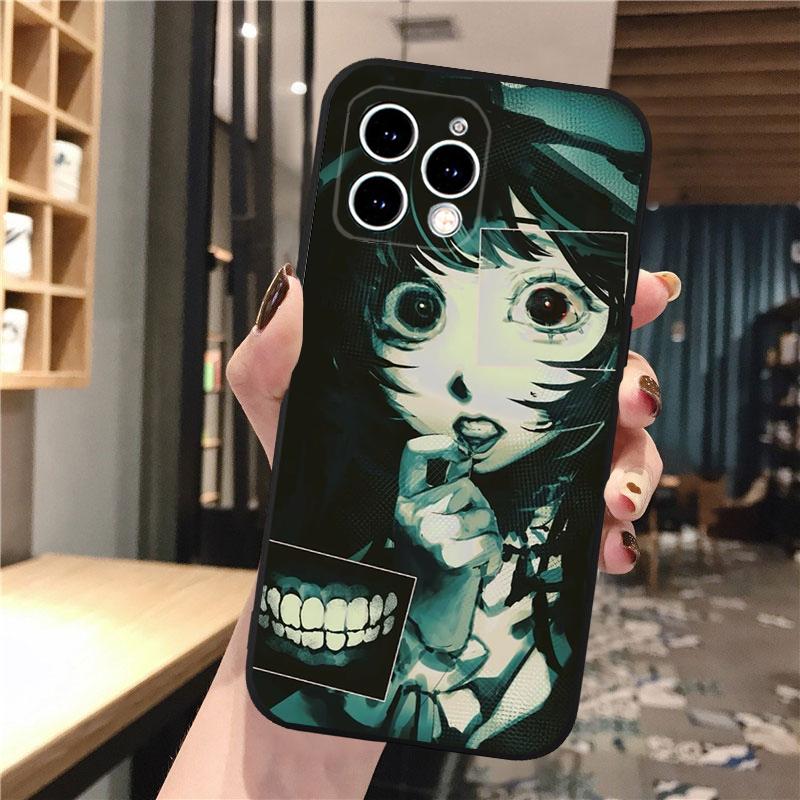 Phone Case For iphone 17 Pro Max 17 Pro Air 16 15 14 13 Pro Max 15 16 Pro 15Plus Anime Girl Art Horror Eyes