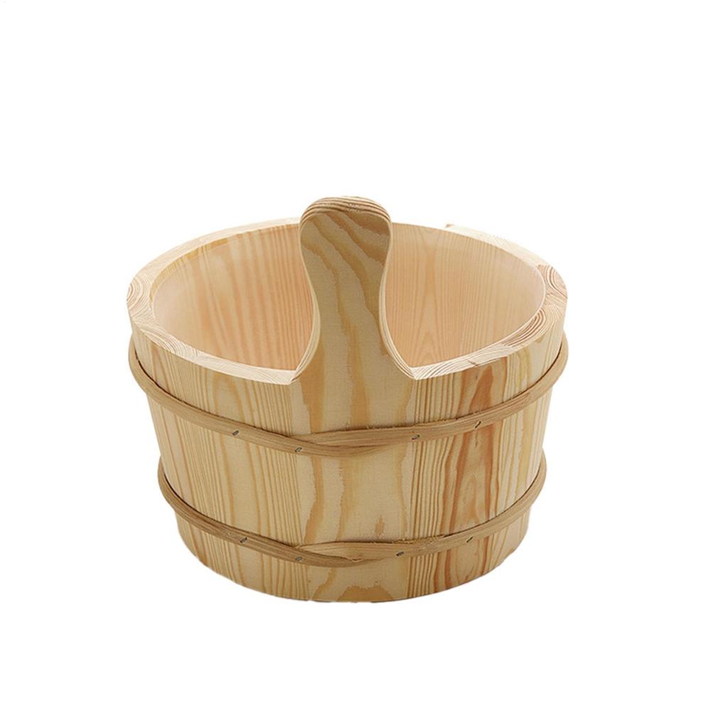 4L Wooden Sauna Barrel with Spoon Portable Sauna Room Steaming Bathroom SPA Accessory Tools Sauna Bucket and Ladle Set