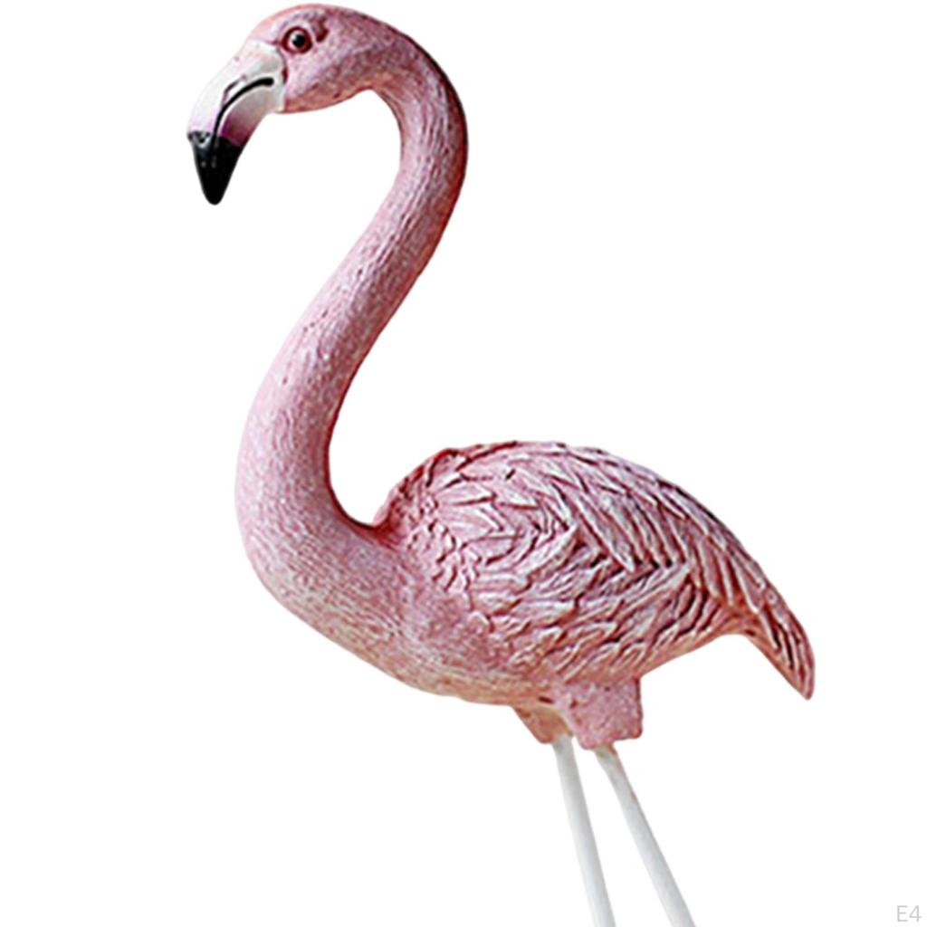 Rzeźba ptaka Flamingo żywica figurka ogrodowa figurka z metalowym stojakiem do wewnątrz i na zewnątrz