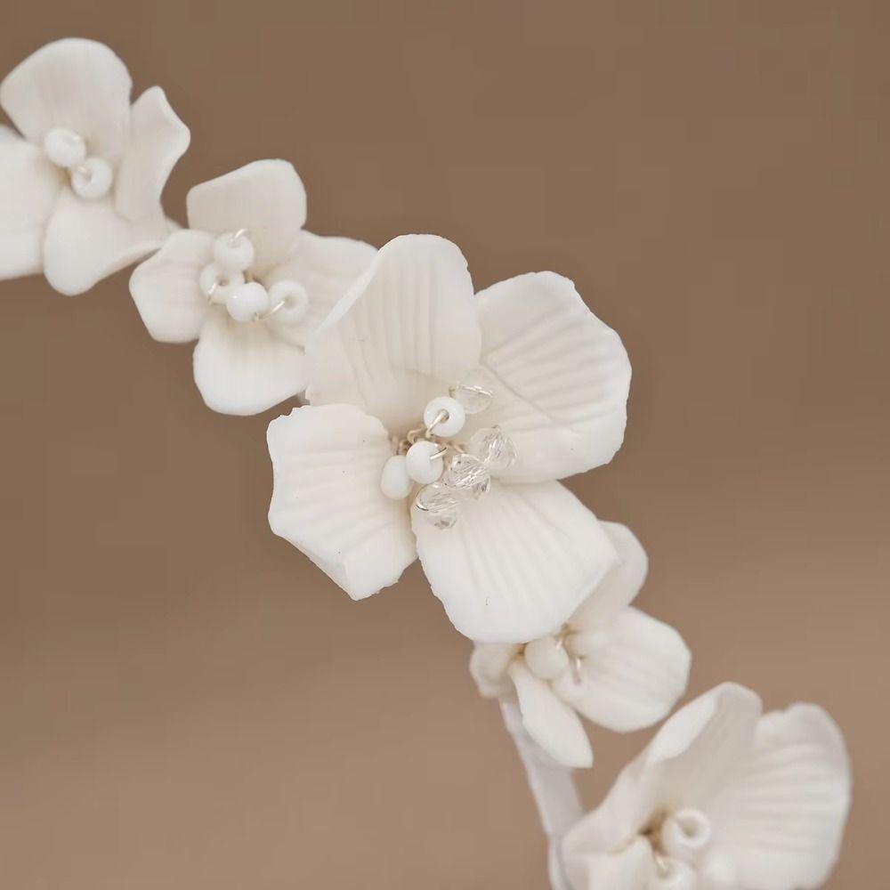 Fascia da Acconciatura Fata Corona Bianca Fascia per Capelli Moda Tiara Nuziale Sposa Matrimonio