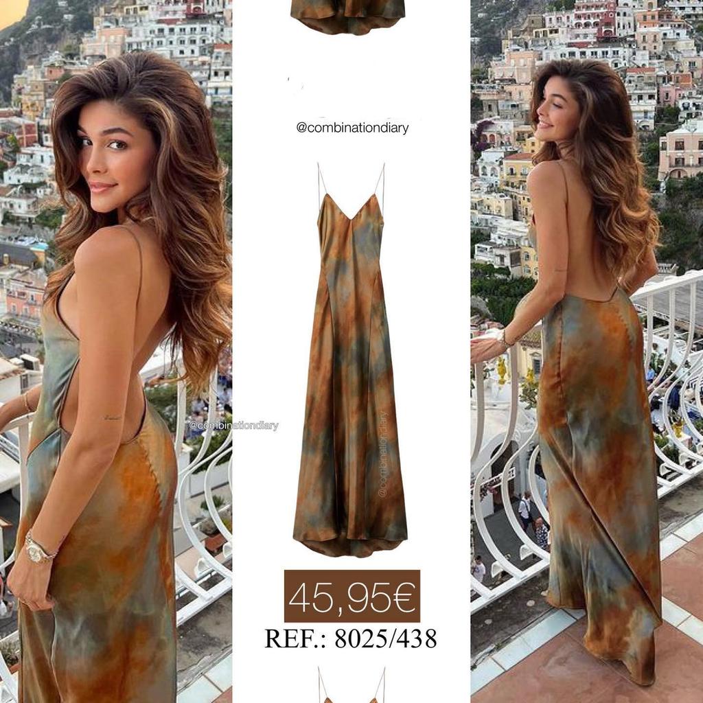 2023 Rainbow Print V-Neck Backless Suspender Dress