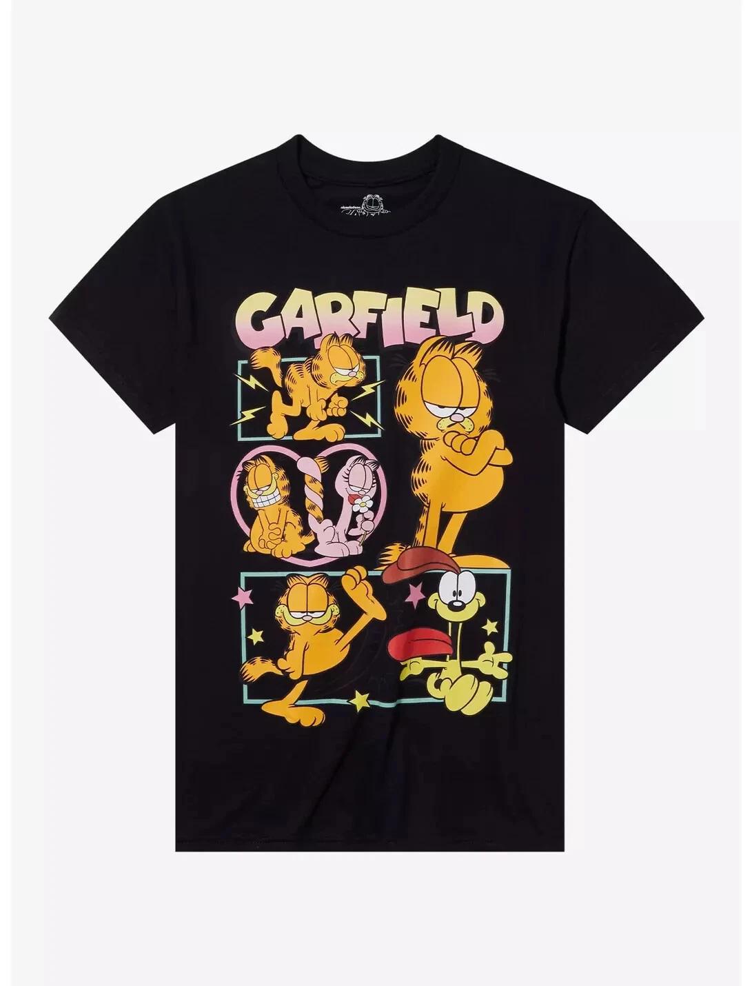 

Garfield Group Juniors Panel Portraits Boyfriend Fit Black Shirt M, 3XL L