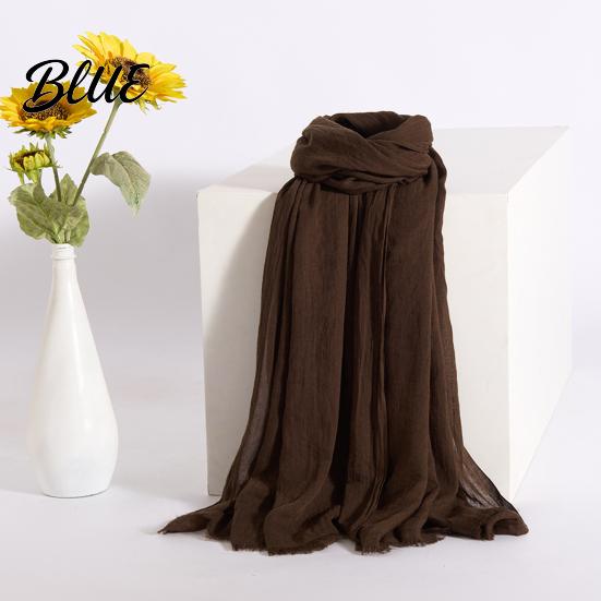 Women Scarf Shawl Winter Outdoor Bright Thin Soft Fabric Solid Color Breathable Versatile Accessory Elegant